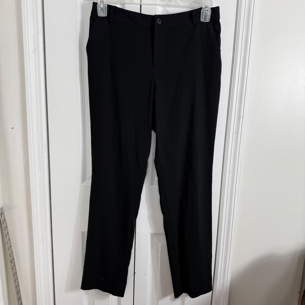 Lauren Ralph Lauren Wool Blend Pants 6 Black Minimalist Professional Trousers